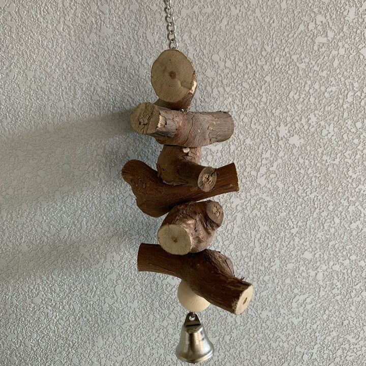 Transform Your Bird's Playtime with Our Natural Wood Bird Toy!