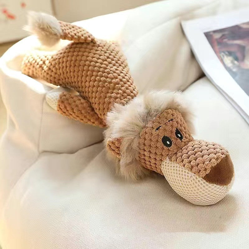 Durable Corduroy Pet Toy – Squeaky Plush for Chewing & Play