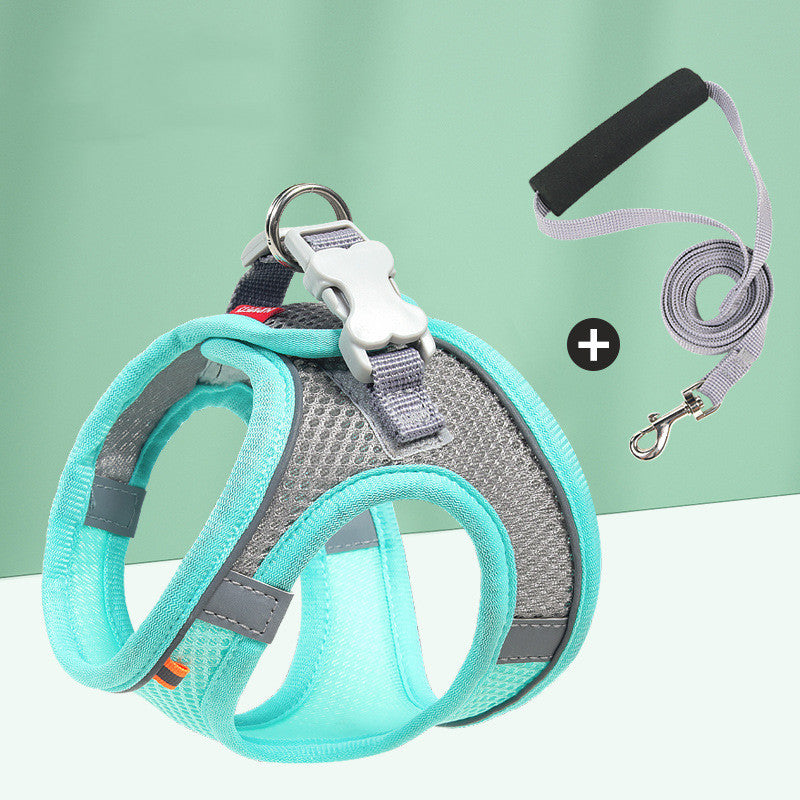 Breathable Cotton Pet Harness & Leash Set – Lightweight, Fashionable Design for Small Dogs & Cats