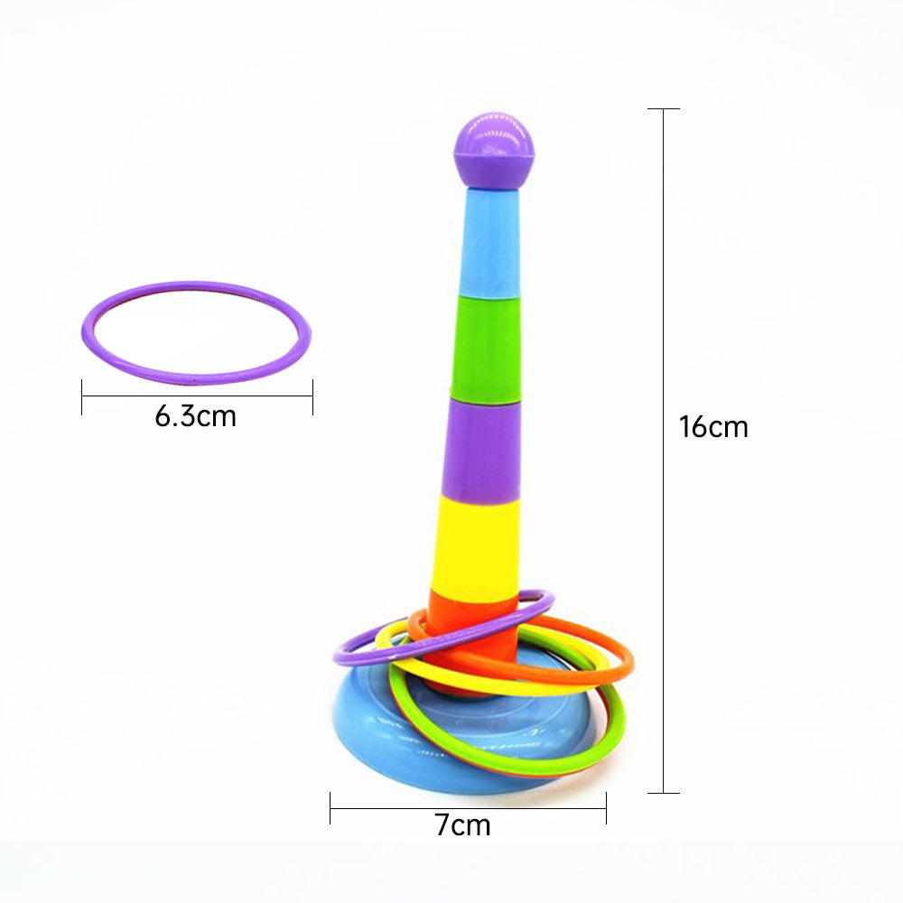 Interactive Bird Ring Toss Toy – Stackable Plastic Parrot Toy for Climbing & Play (15.5cm Height, Random Colors)