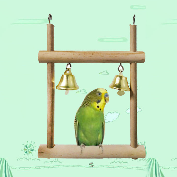 Natural Solid Wood Bird Stand – Perch Platform for Cages (12×15cm)
