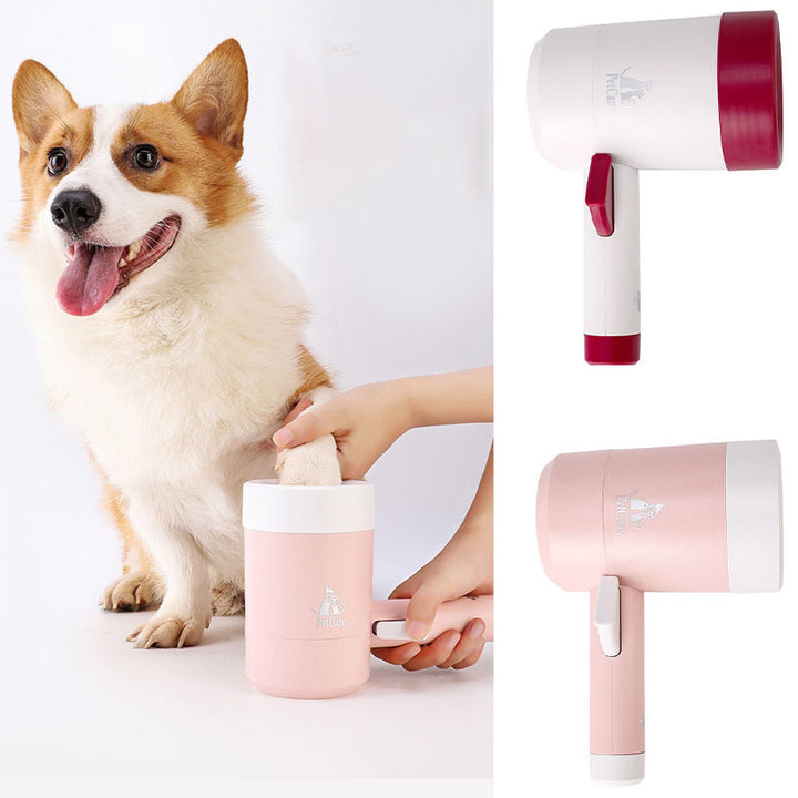 360° Rotating Pet Paw Cleaner Cup – Manual Press Handle for Small & Medium DogsBucket