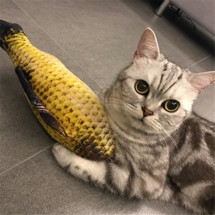 Catnip Fish Toy for Cats – Plush Simulation Fish Pillow