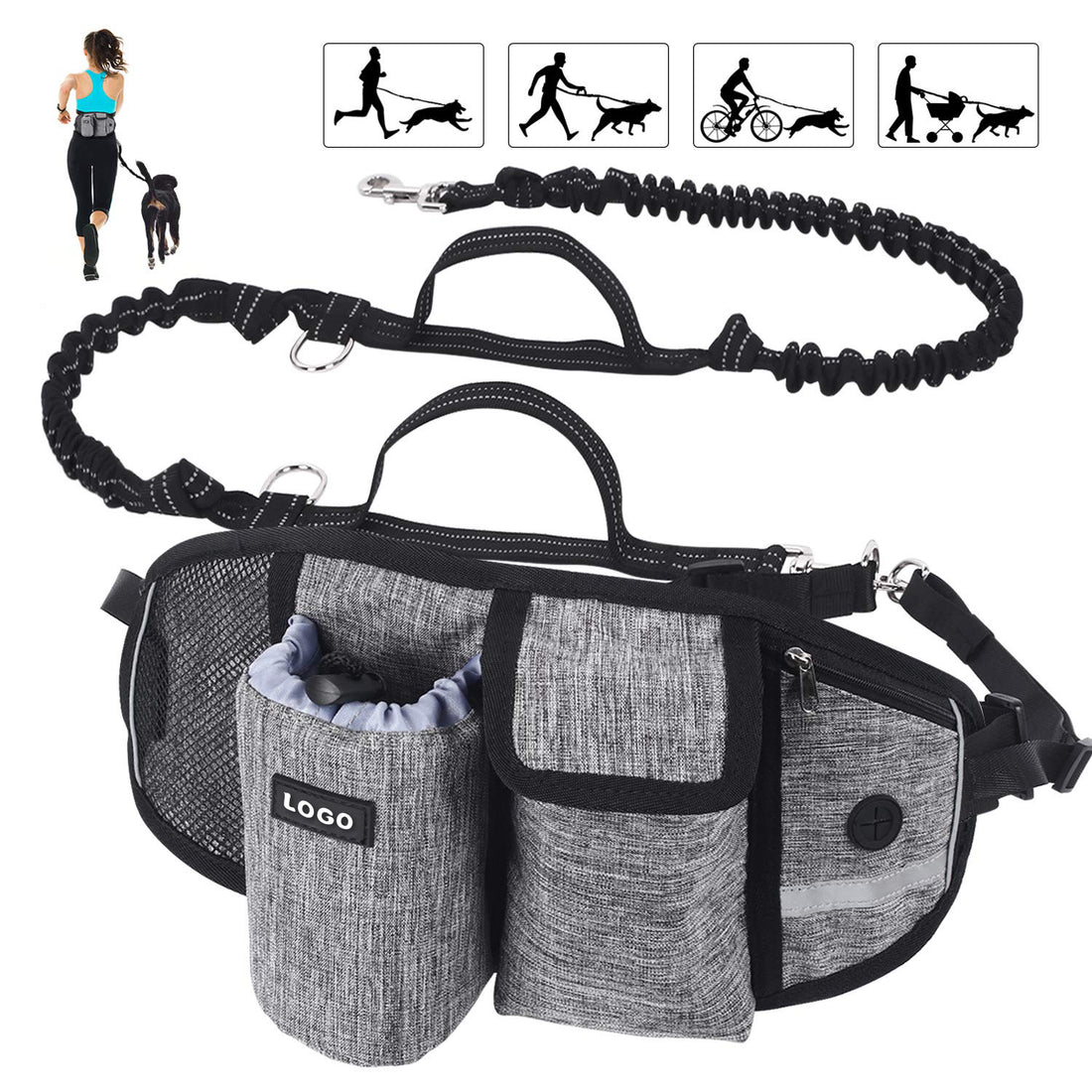 Dog Training Treat Pouch – Drawstring Snack Bag with Mesh Pockets & Adjustable Waist Belt