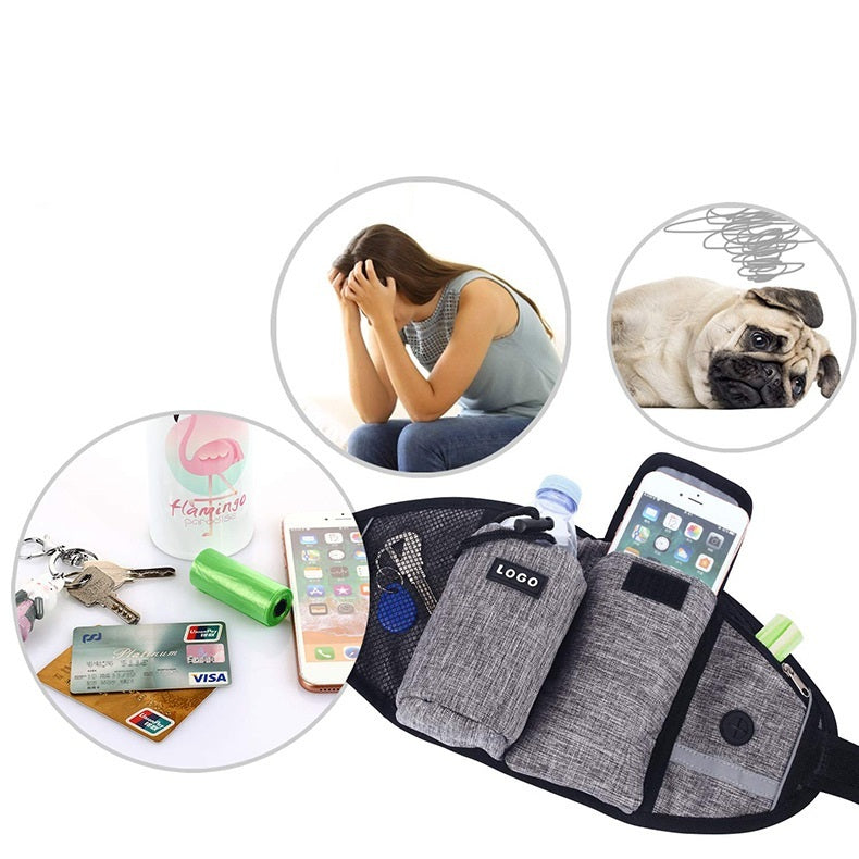 Dog Training Treat Pouch – Drawstring Snack Bag with Mesh Pockets & Adjustable Waist Belt