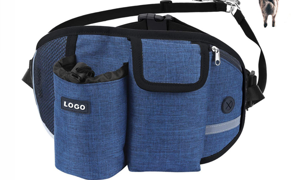 Dog Training Treat Pouch – Drawstring Snack Bag with Mesh Pockets & Adjustable Waist Belt