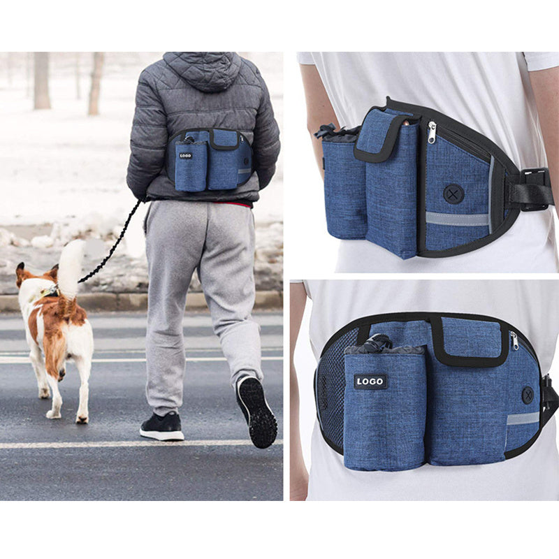 Dog Training Treat Pouch – Drawstring Snack Bag with Mesh Pockets & Adjustable Waist Belt