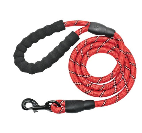 Reflective Dog Leash Set – Heavy-Duty 5ft Rope Leash with Foam Handle, Zinc Alloy Hook & Short Lead – Durable Anti-Slip Pet Lead  (Multiple Colors)