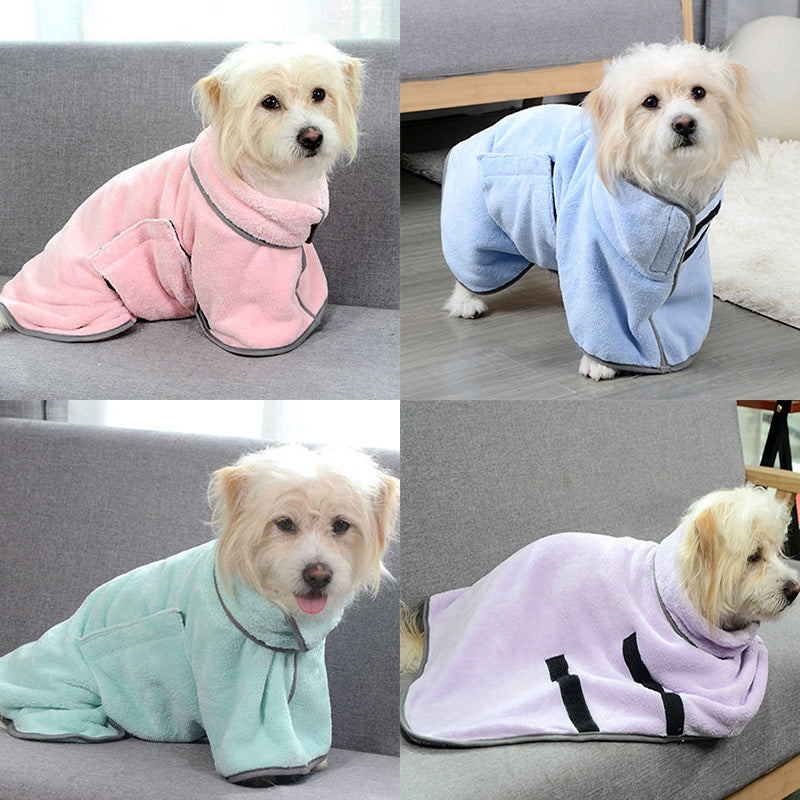 Dog Bathrobe Towel – Absorbent, Quick-Dry Pet Robe for Bath, Rain, or Winter Warmth