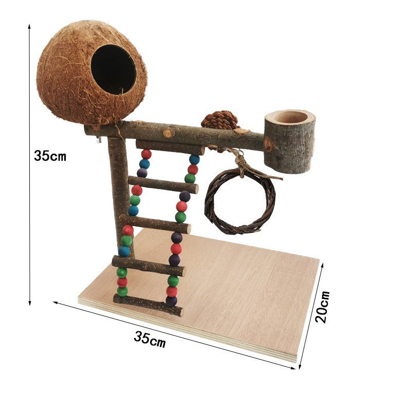 Wooden Bird Shelf – Multi-Style Perch Stand for Parrots, Parakeets & Small Birds