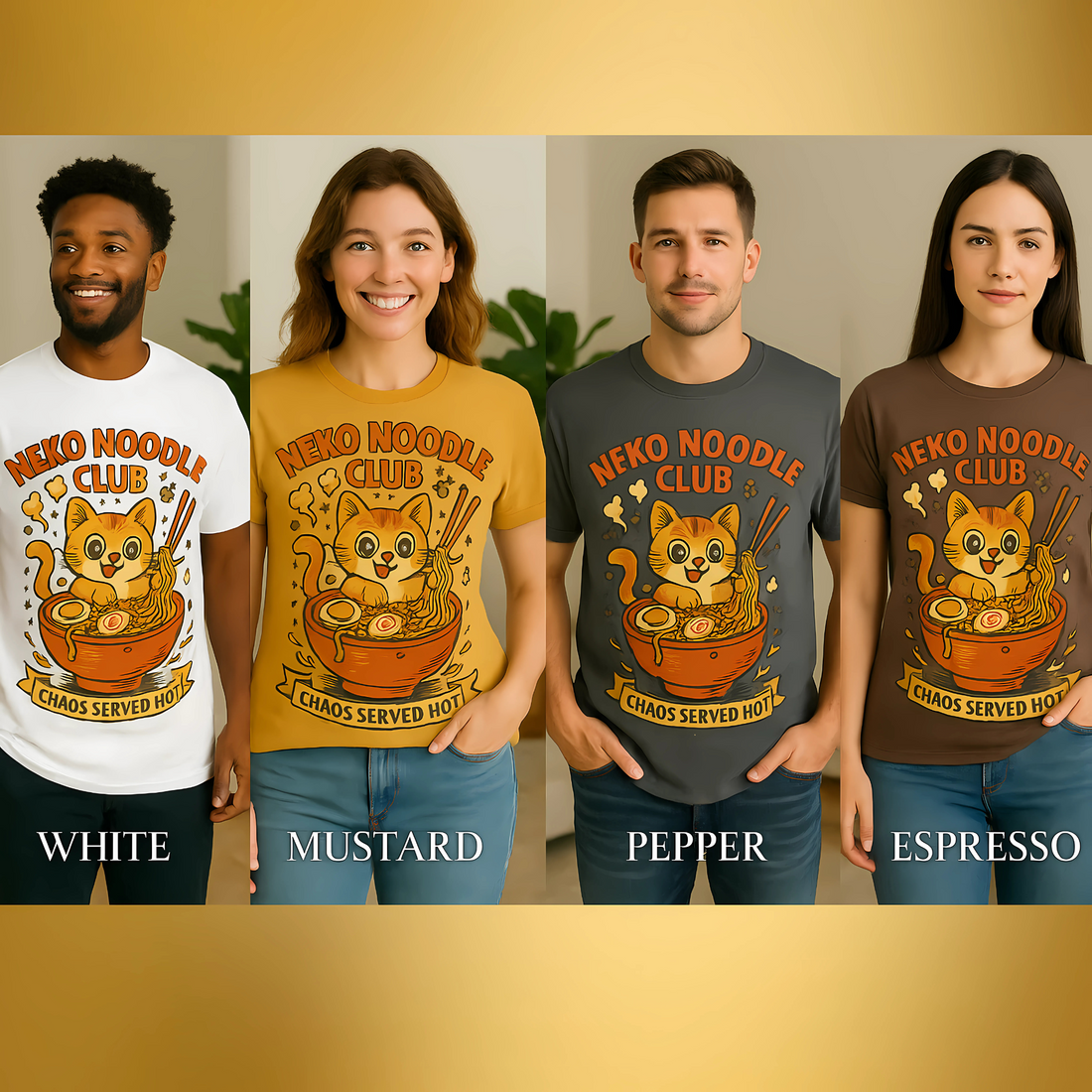 Anime Neko Noodle Club T-shirt