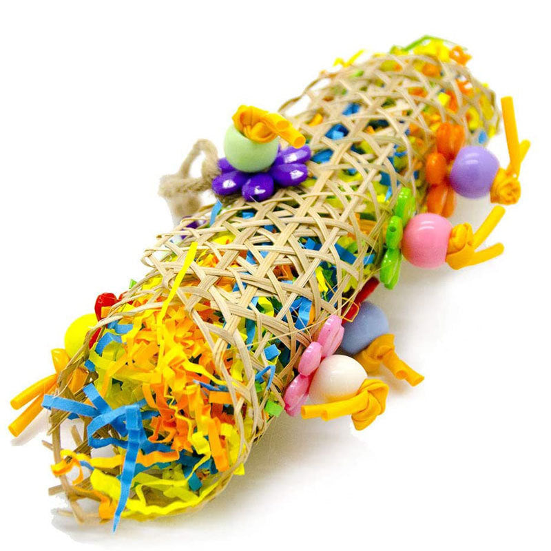 3Pcs Bird Toy Set – Colorful Swing & Chew Toys with Cotton Rope, Bamboo, Rattan Balls for Parrots & Small Birds