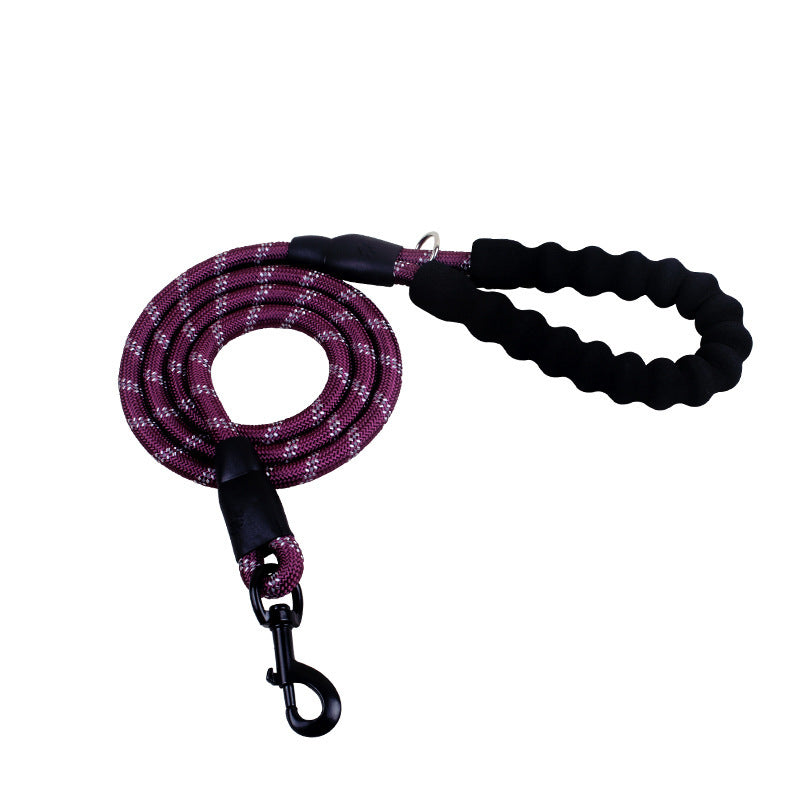 Reflective Dog Leash Set – Heavy-Duty 5ft Rope Leash with Foam Handle, Zinc Alloy Hook & Short Lead – Durable Anti-Slip Pet Lead  (Multiple Colors)