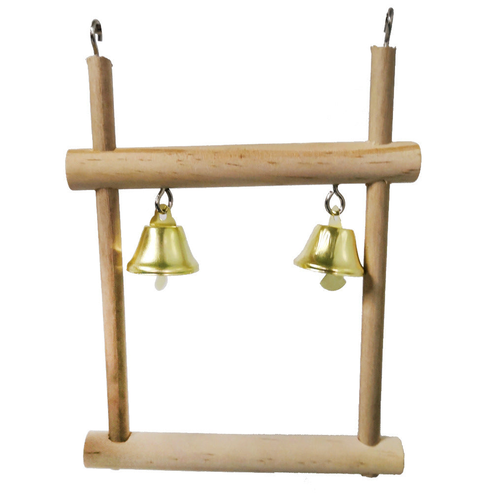 Natural Solid Wood Bird Stand – Perch Platform for Cages (12×15cm)