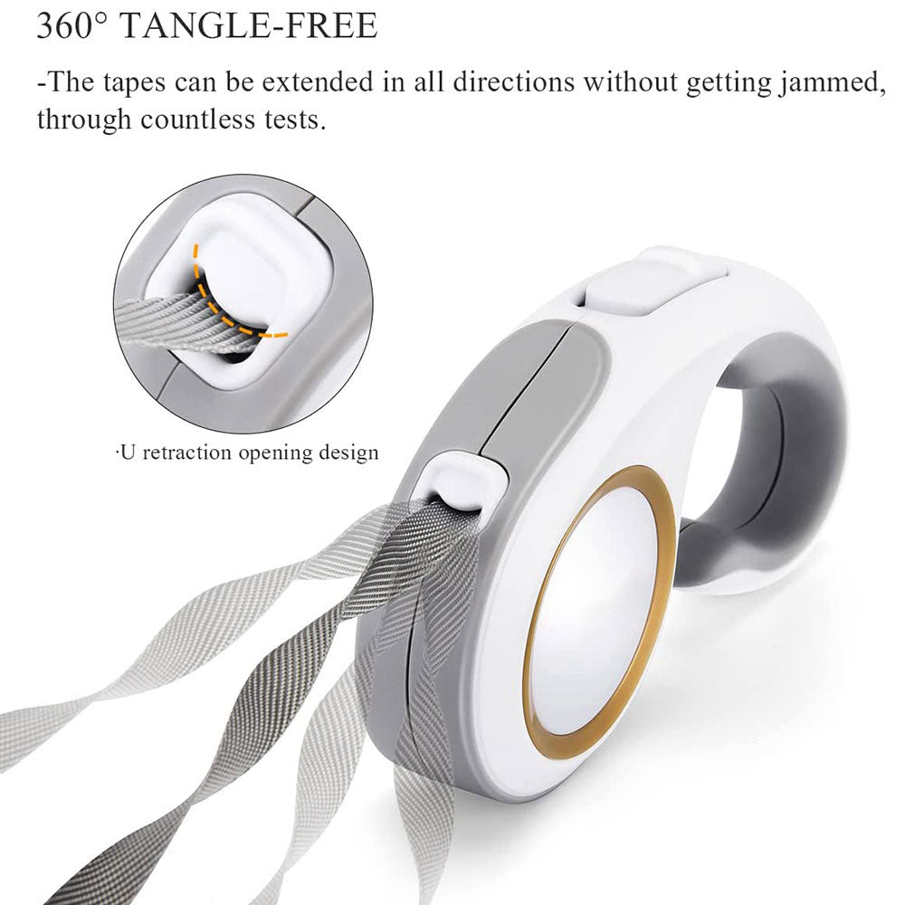 Retractable Dog Leash – Tangle-Free, Durable Nylon Tape with Ergonomic Anti-Slip Handle