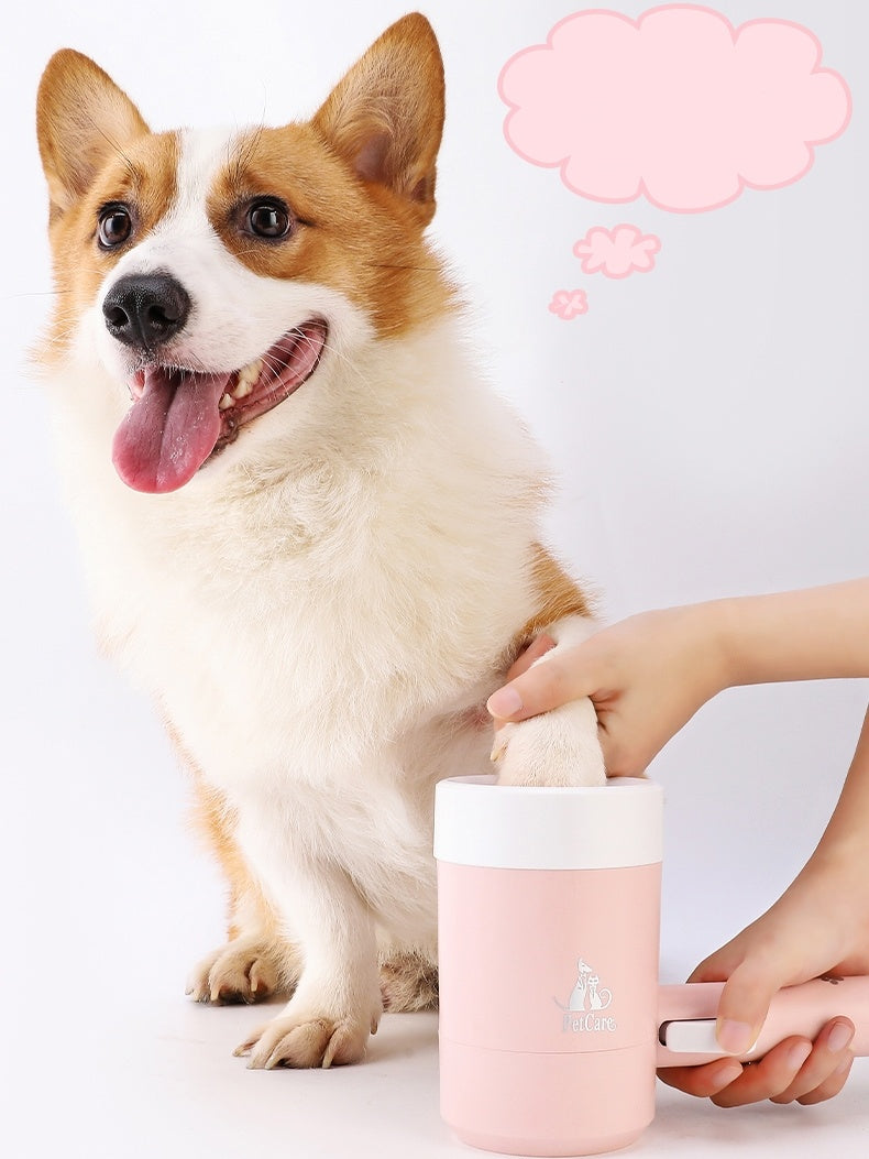 360° Rotating Pet Paw Cleaner Cup – Manual Press Handle for Small & Medium DogsBucket