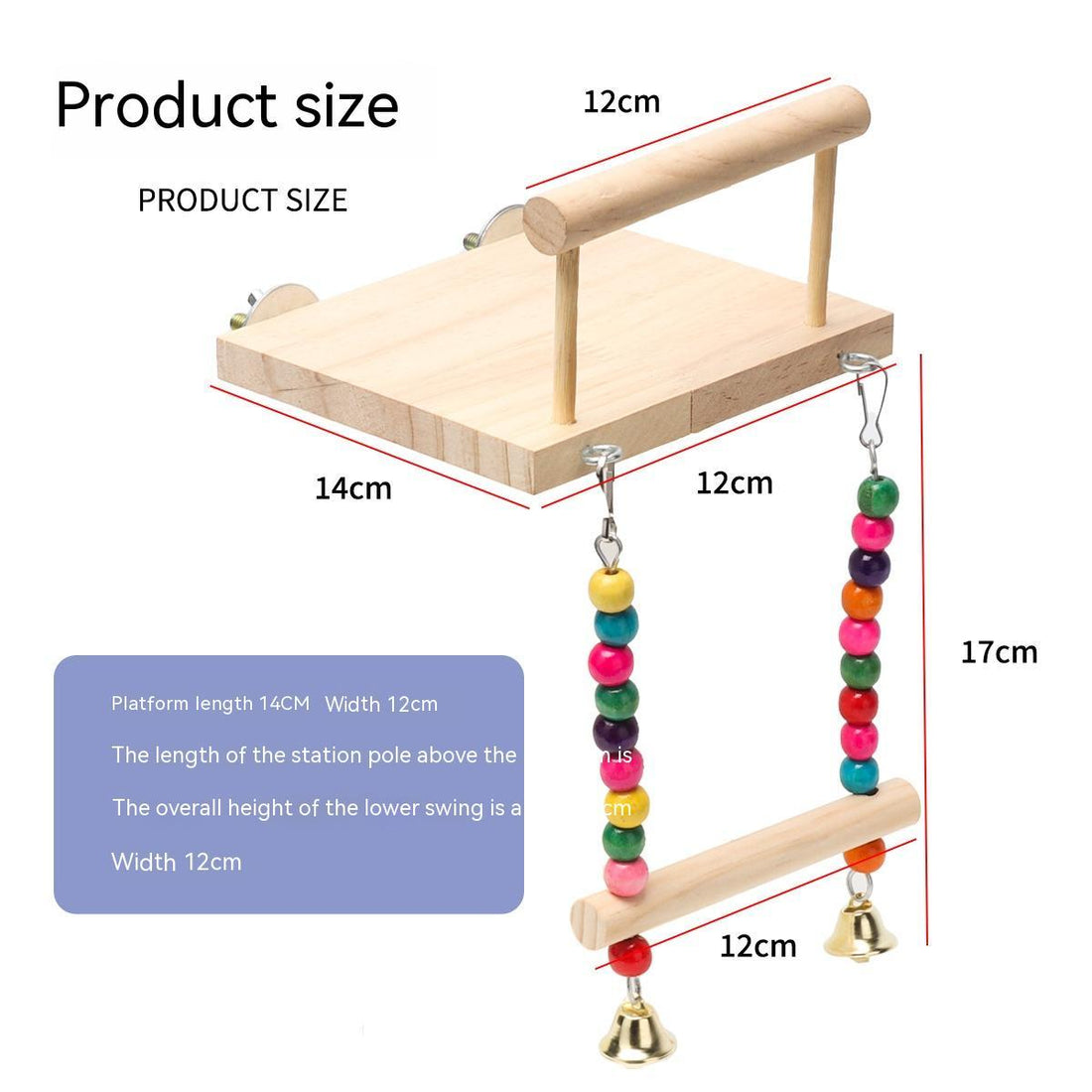 Wooden Bird Perch & Swing Set – Climbing Ladder & Crane Ring Stand for Cages (V33 Variants)