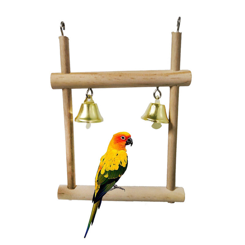 Natural Solid Wood Bird Stand – Perch Platform for Cages (12×15cm)