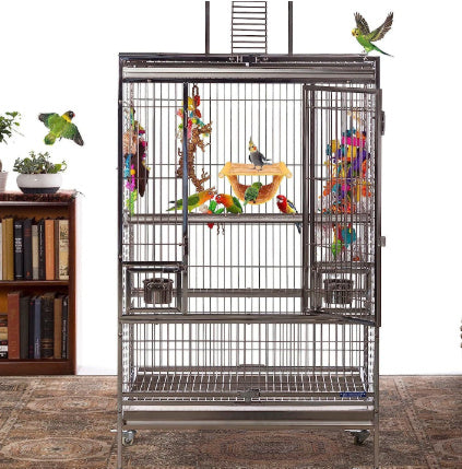 Small Pet Hammock – Removable & Washable Hanging Bed for Hamsters, Parrots, Cats | Window Sill Cradle (S/L, Yellow or Gray)