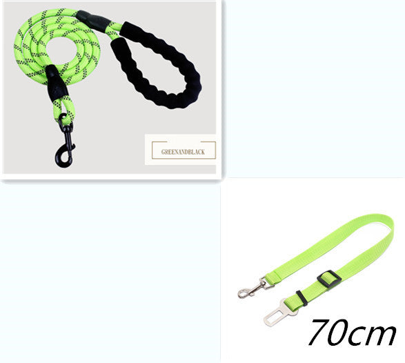 Reflective Dog Leash Set – Heavy-Duty 5ft Rope Leash with Foam Handle, Zinc Alloy Hook & Short Lead – Durable Anti-Slip Pet Lead  (Multiple Colors)