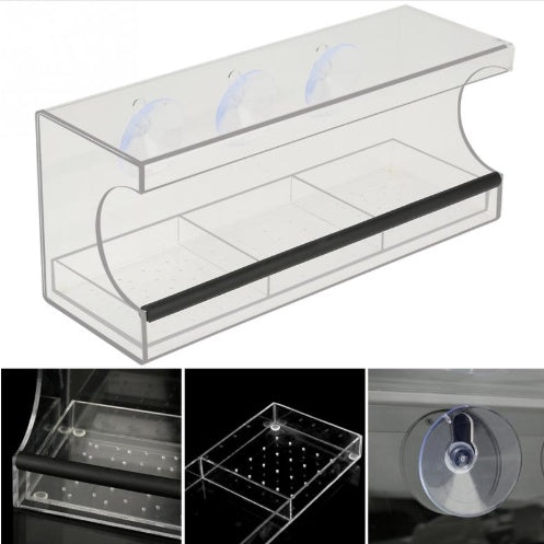 Transparent Acrylic Bird Feeder Box – Medium Size (30×10×14cm)