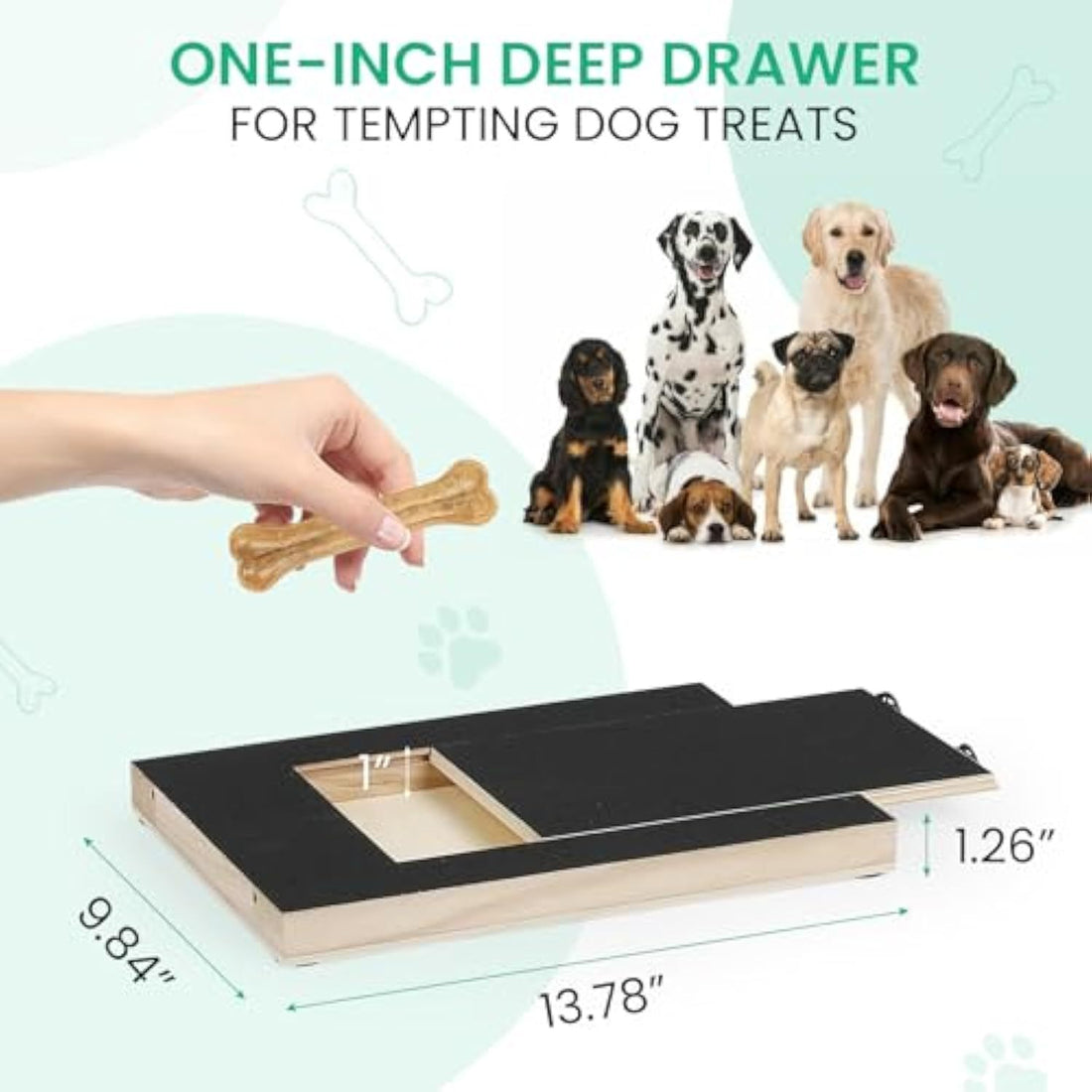 Dog Nail Scratch Board – Wooden Nail Trimming Pad with Treat Drawer, Non-Slip Design for Stress-Free Grooming