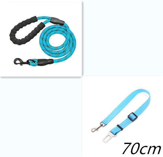 Reflective Dog Leash Set – Heavy-Duty 5ft Rope Leash with Foam Handle, Zinc Alloy Hook & Short Lead – Durable Anti-Slip Pet Lead  (Multiple Colors)