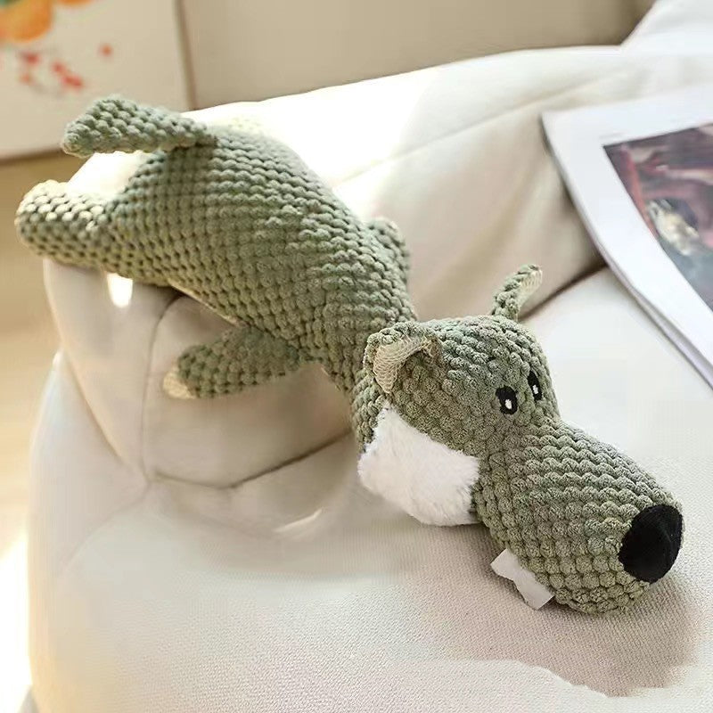Durable Corduroy Pet Toy – Squeaky Plush for Chewing & Play