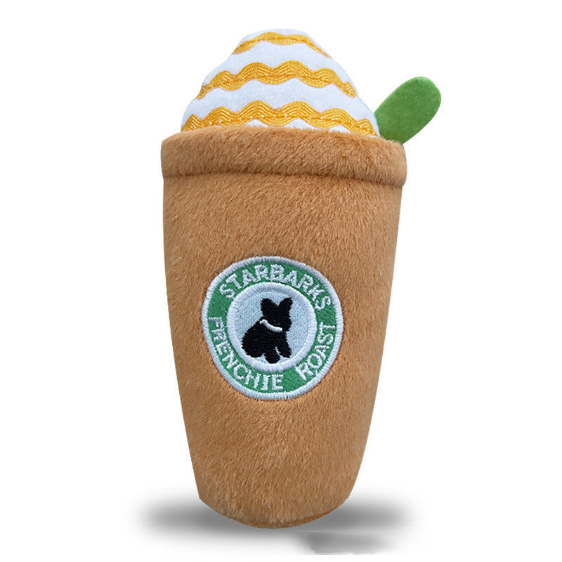 Coffee Plush Dog Toy
