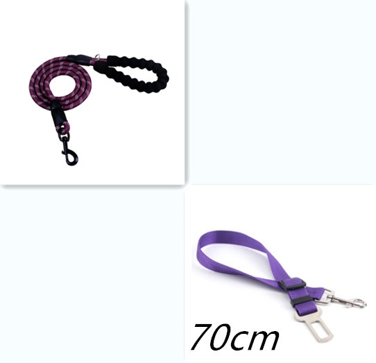 Reflective Dog Leash Set – Heavy-Duty 5ft Rope Leash with Foam Handle, Zinc Alloy Hook & Short Lead – Durable Anti-Slip Pet Lead  (Multiple Colors)