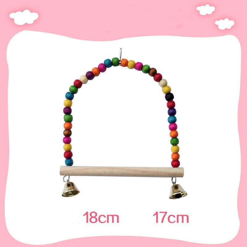 6-in-1 Parrot Bird Toy Set – Swing Ring, Wooden & Aerial Ladders, Climbing Rope, and Cotton Sling for Birds & Hamsters