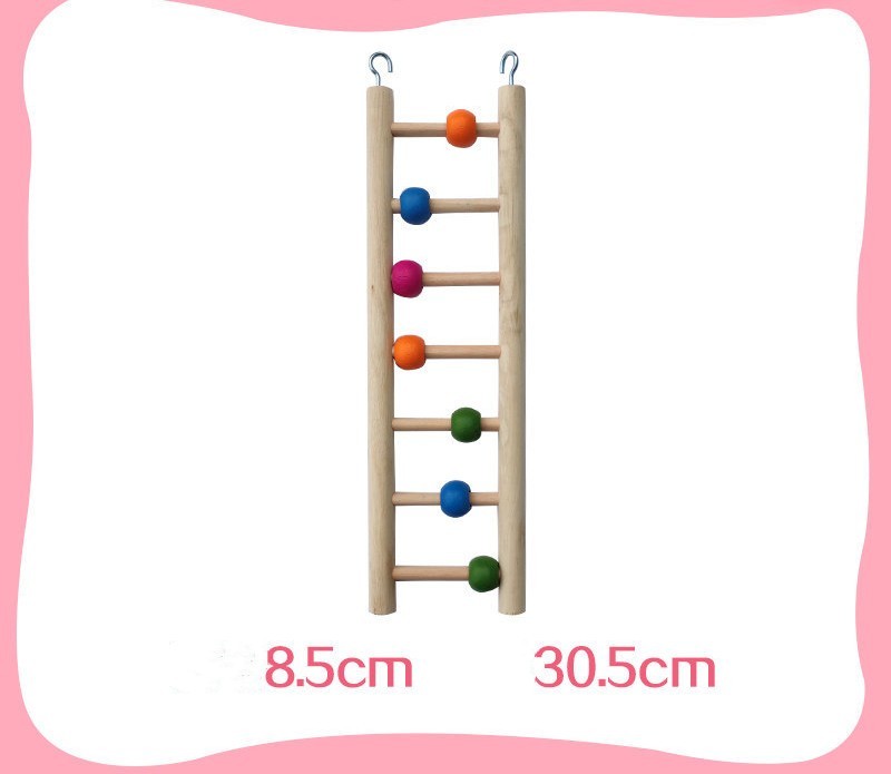 6-in-1 Parrot Bird Toy Set – Swing Ring, Wooden & Aerial Ladders, Climbing Rope, and Cotton Sling for Birds & Hamsters