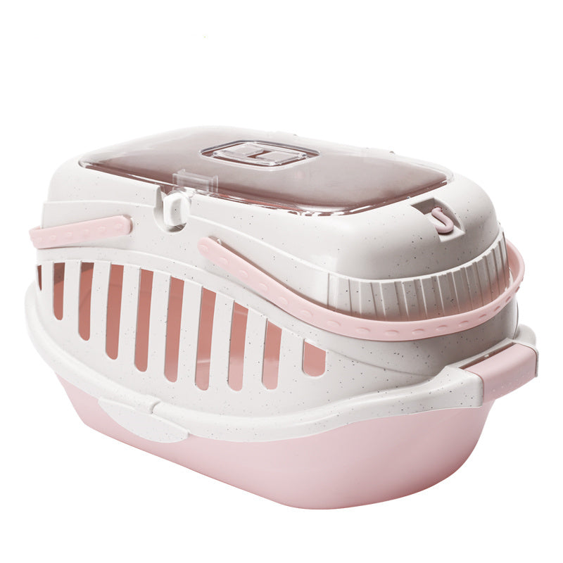 Macaron Portable Pet Carrying Basket – Small Animal Travel Case with Anti-Pressure, Anti-Stepping, Anti-Corrosion Design (PP Resin)