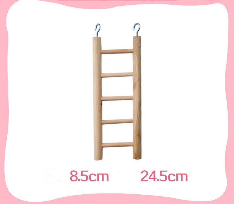 6-in-1 Parrot Bird Toy Set – Swing Ring, Wooden & Aerial Ladders, Climbing Rope, and Cotton Sling for Birds & Hamsters