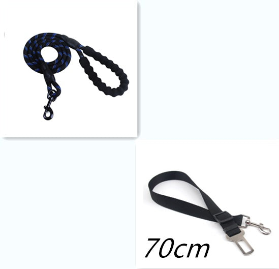 Reflective Dog Leash Set – Heavy-Duty 5ft Rope Leash with Foam Handle, Zinc Alloy Hook & Short Lead – Durable Anti-Slip Pet Lead  (Multiple Colors)