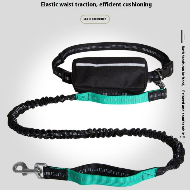 Hands-Free Dog Leash with Waist Bag – Adjustable Nylon Running & Walking Set (Multiple Colors)
