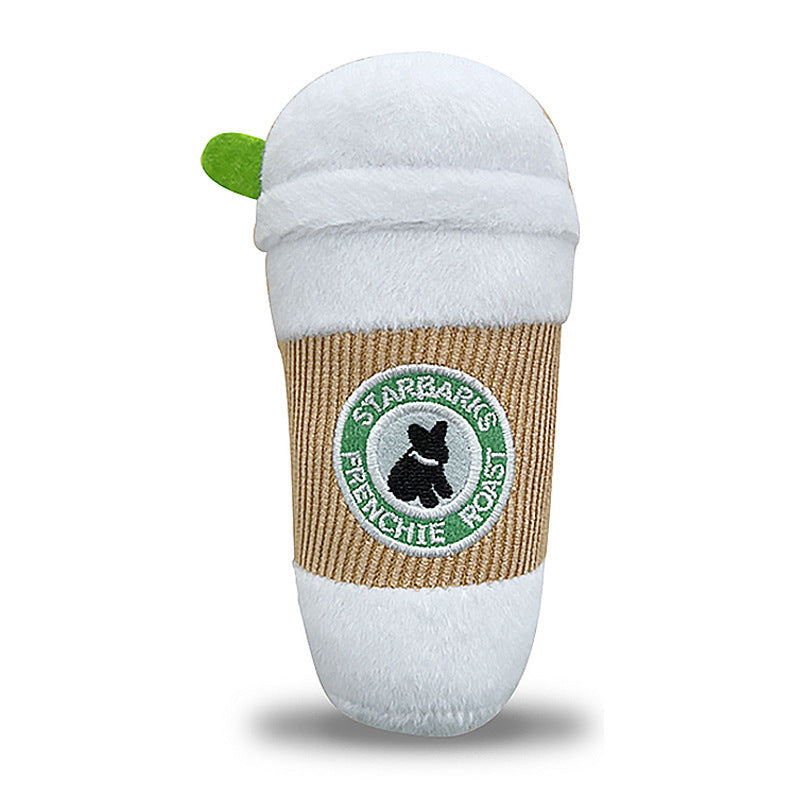 Coffee Plush Dog Toy