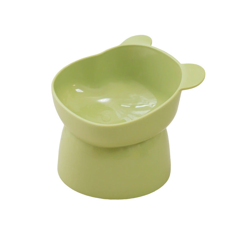 Cute Plastic Pet Bowl – Cat Ear & Bear Head Design (Multiple Colors)