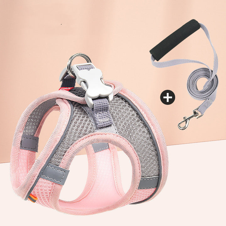 Breathable Cotton Pet Harness & Leash Set – Lightweight, Fashionable Design for Small Dogs & Cats