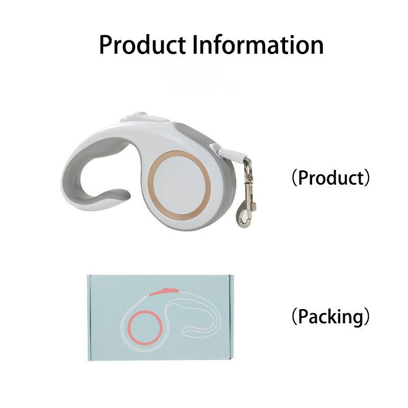 Retractable Dog Leash – Tangle-Free, Durable Nylon Tape with Ergonomic Anti-Slip Handle