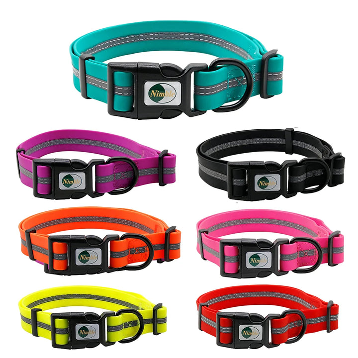 Waterproof Reflective Dog Collar – Adjustable, Anti-Odor, Durable Flex-Poly Design for Active Dogs