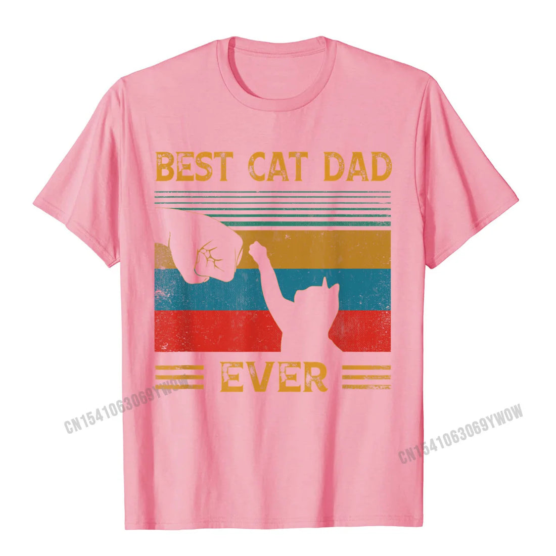 Men's Vintage "Best Cat Dad Ever" T-Shirt – Funny Cat Lover Gift | Cotton Tee for Cat Dads & Pet Owners