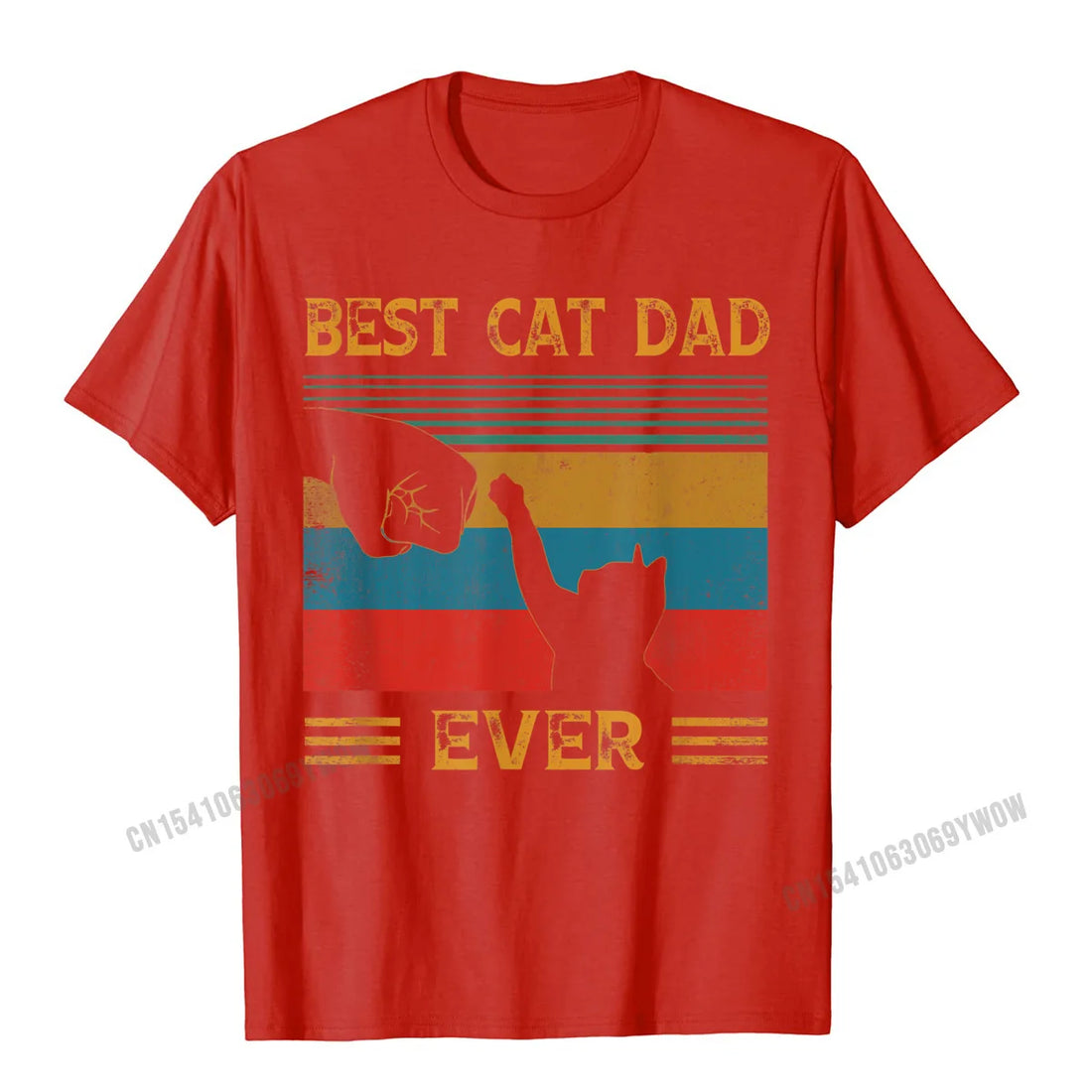 Men's Vintage "Best Cat Dad Ever" T-Shirt – Funny Cat Lover Gift | Cotton Tee for Cat Dads & Pet Owners
