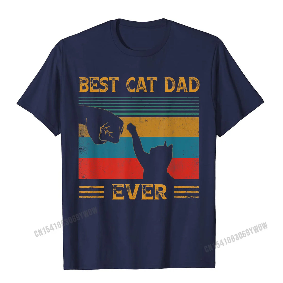 Men's Vintage "Best Cat Dad Ever" T-Shirt – Funny Cat Lover Gift | Cotton Tee for Cat Dads & Pet Owners