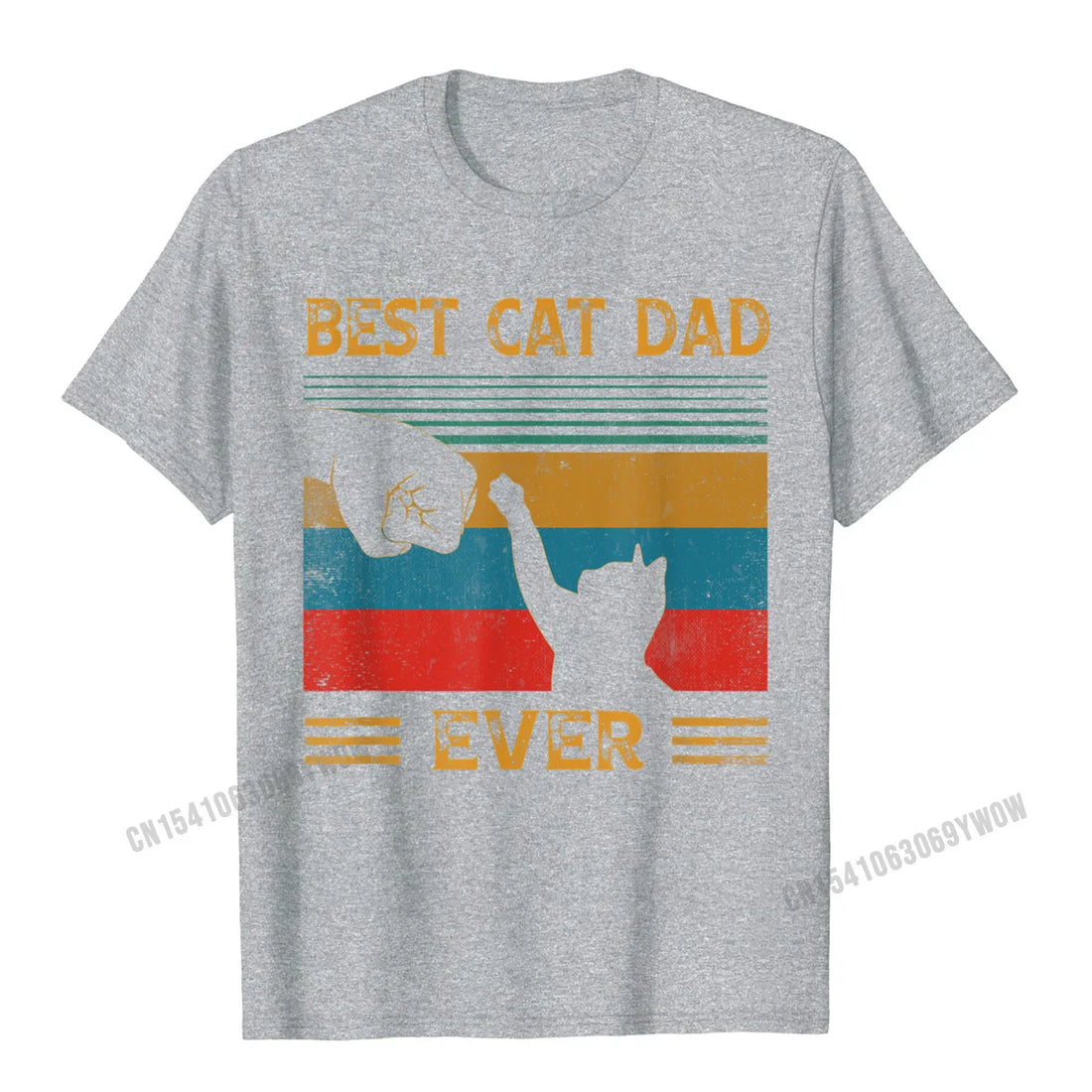 Men's Vintage "Best Cat Dad Ever" T-Shirt – Funny Cat Lover Gift | Cotton Tee for Cat Dads & Pet Owners