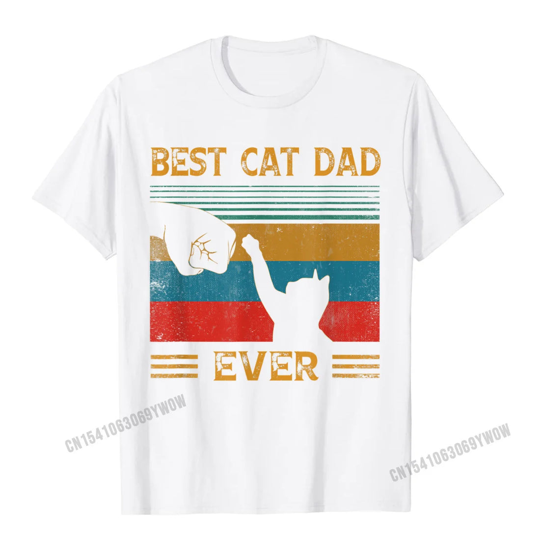 Men's Vintage "Best Cat Dad Ever" T-Shirt – Funny Cat Lover Gift | Cotton Tee for Cat Dads & Pet Owners