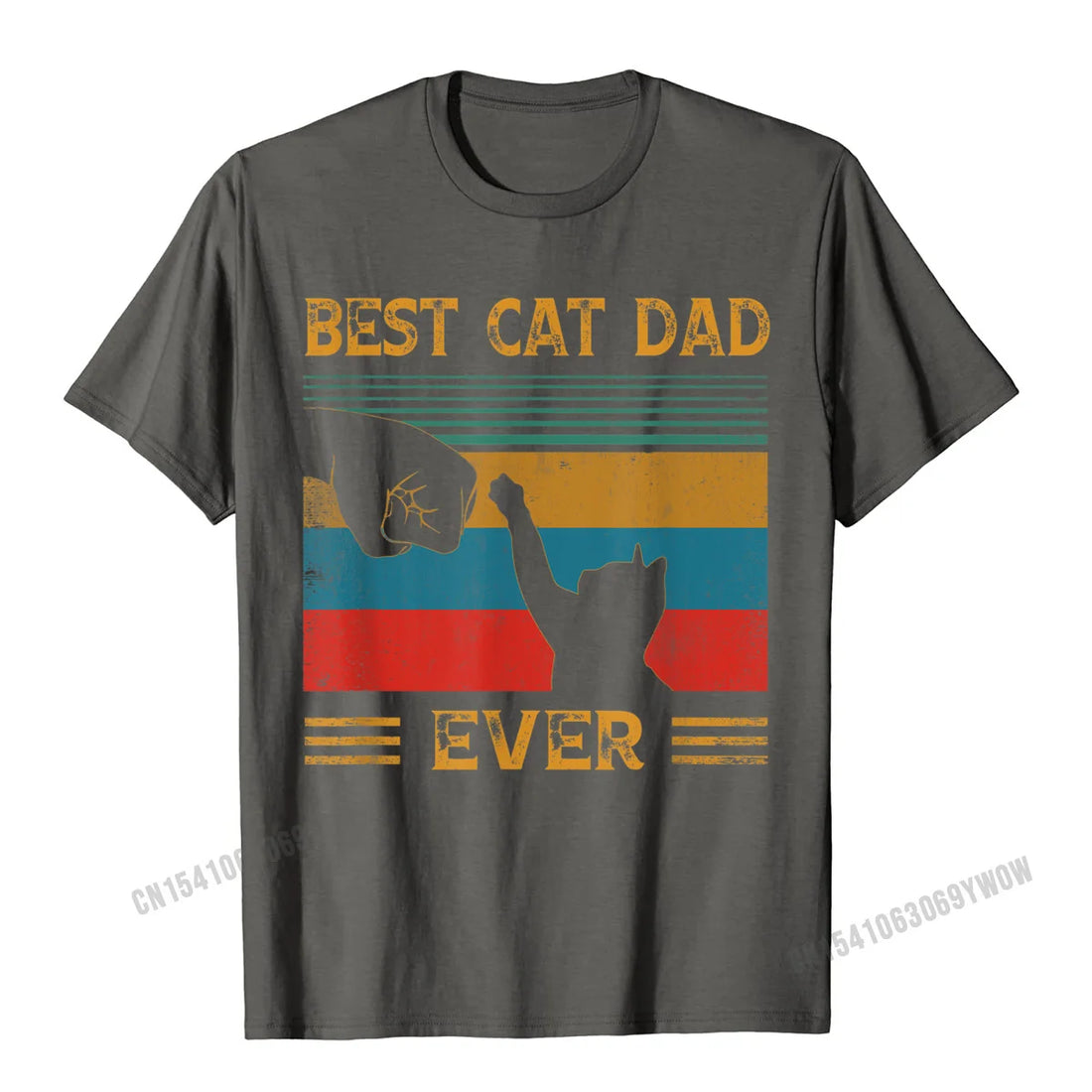 Men's Vintage "Best Cat Dad Ever" T-Shirt – Funny Cat Lover Gift | Cotton Tee for Cat Dads & Pet Owners