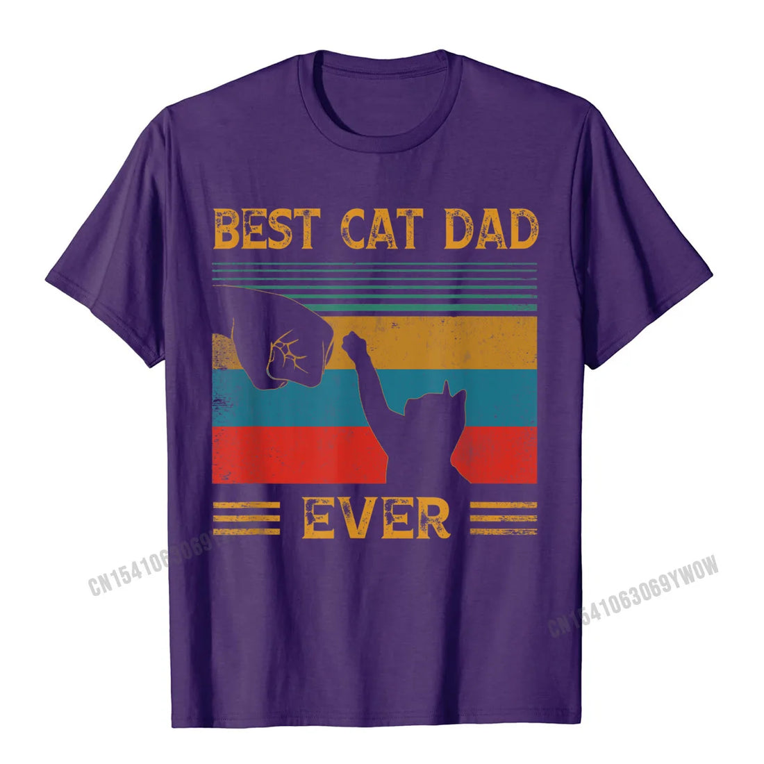 Men's Vintage "Best Cat Dad Ever" T-Shirt – Funny Cat Lover Gift | Cotton Tee for Cat Dads & Pet Owners