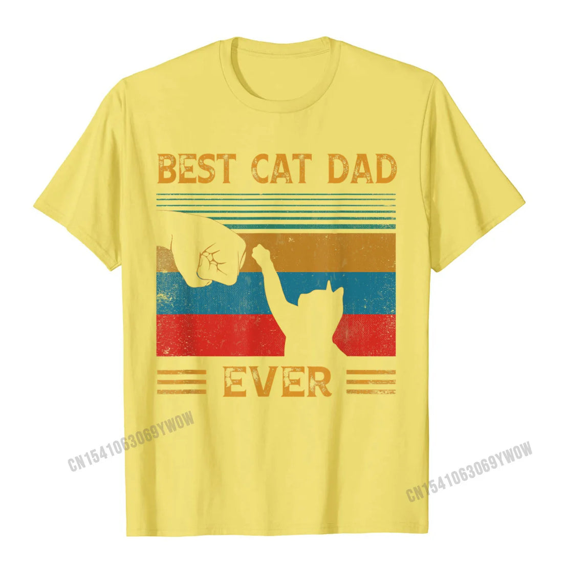 Men's Vintage "Best Cat Dad Ever" T-Shirt – Funny Cat Lover Gift | Cotton Tee for Cat Dads & Pet Owners