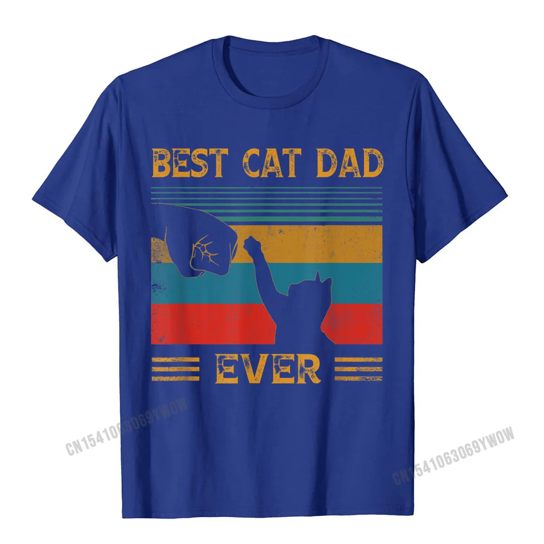 Men's Vintage "Best Cat Dad Ever" T-Shirt – Funny Cat Lover Gift | Cotton Tee for Cat Dads & Pet Owners